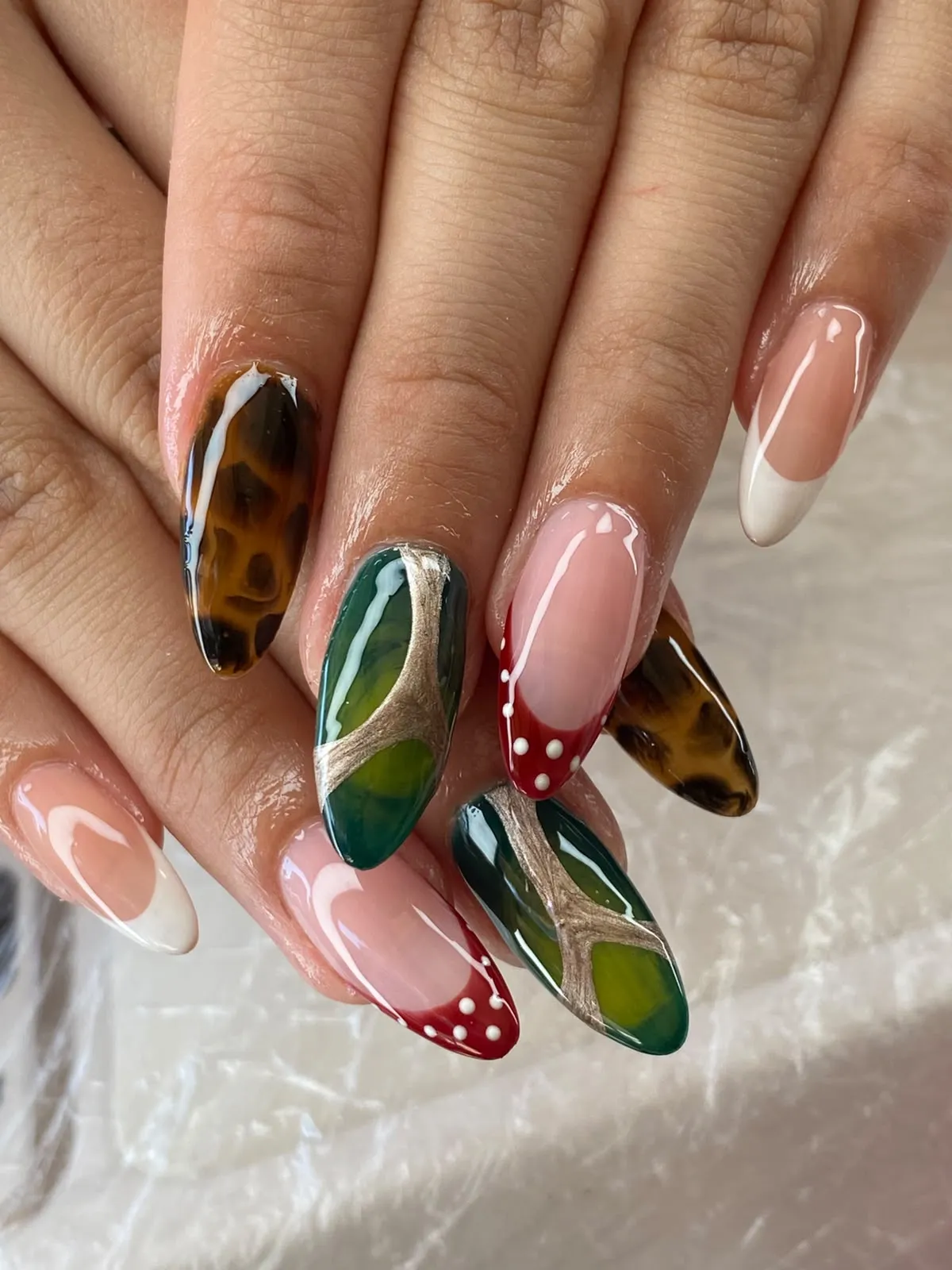 Pink gel nails