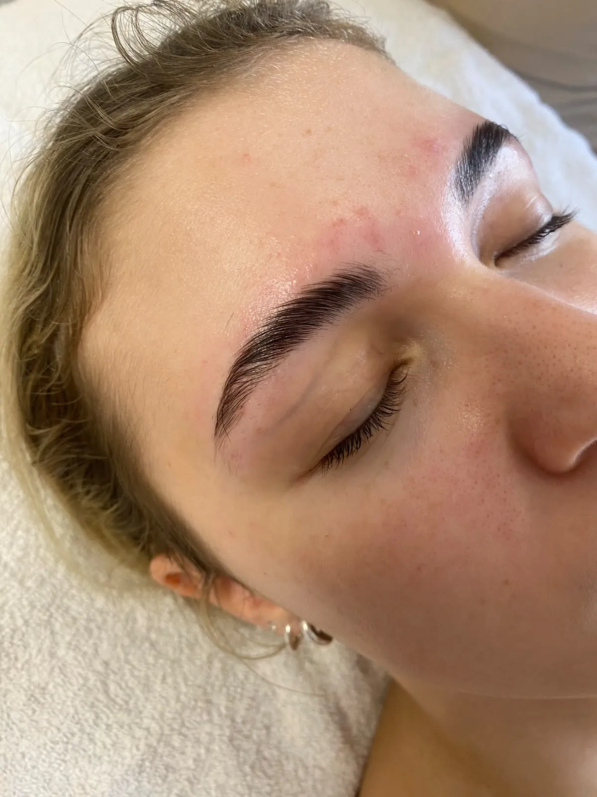 Makeup application close-up