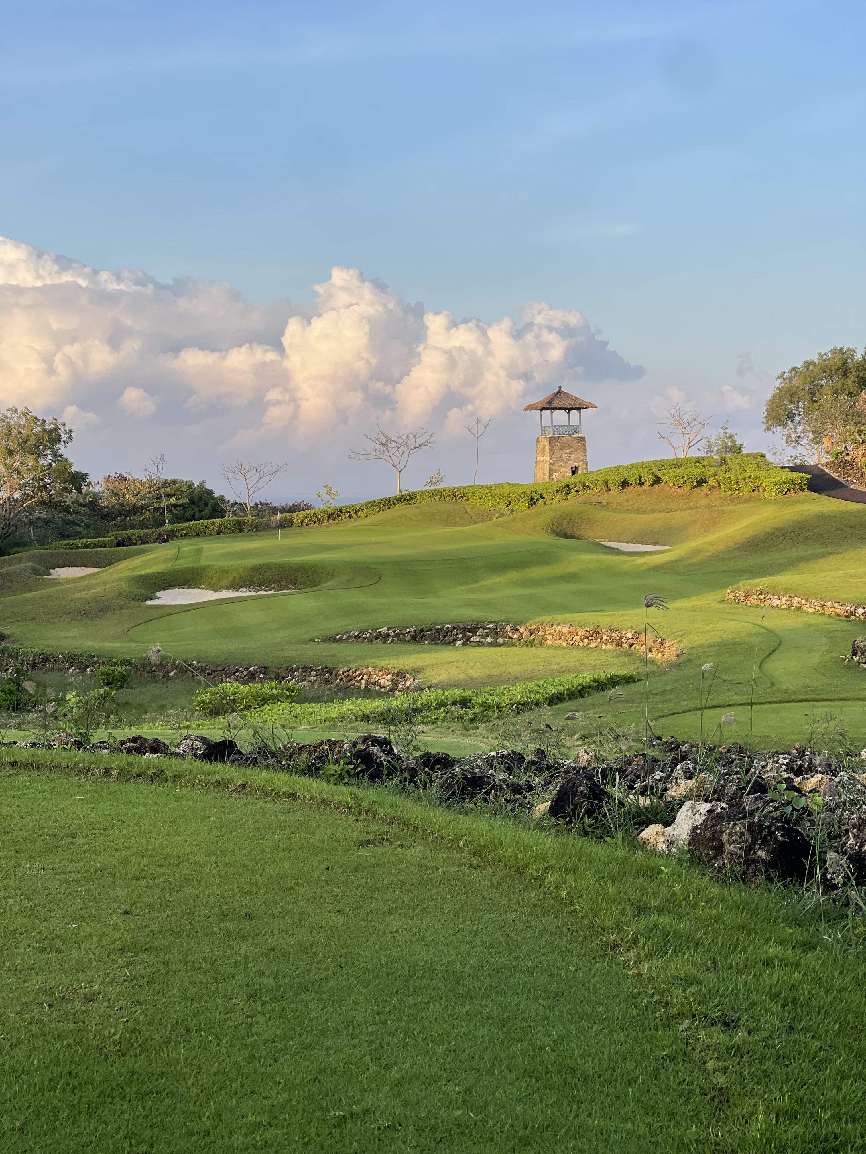 Professional Golfer Taking Swing Golden Hour