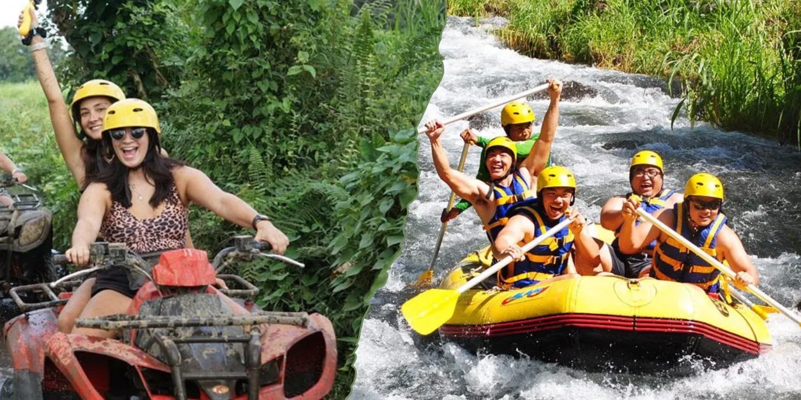 Full day Bali adventure combo package combining ATV and white water rafting
