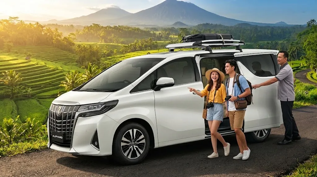 Private car charter with driver exploring Bali rice terraces