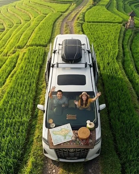 Bali private transportation vehicle on a coastal road