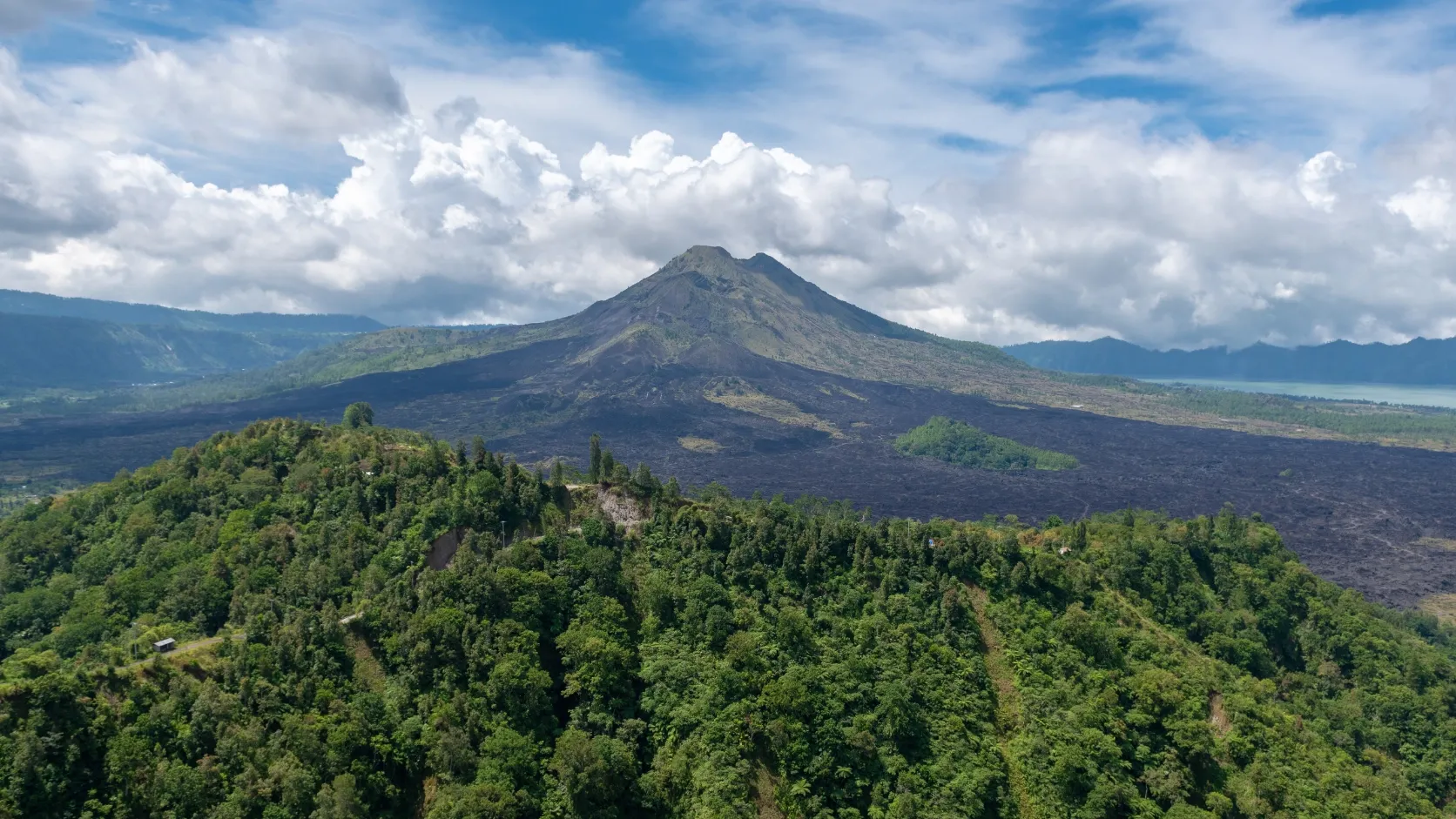Mountain ridge above a valley