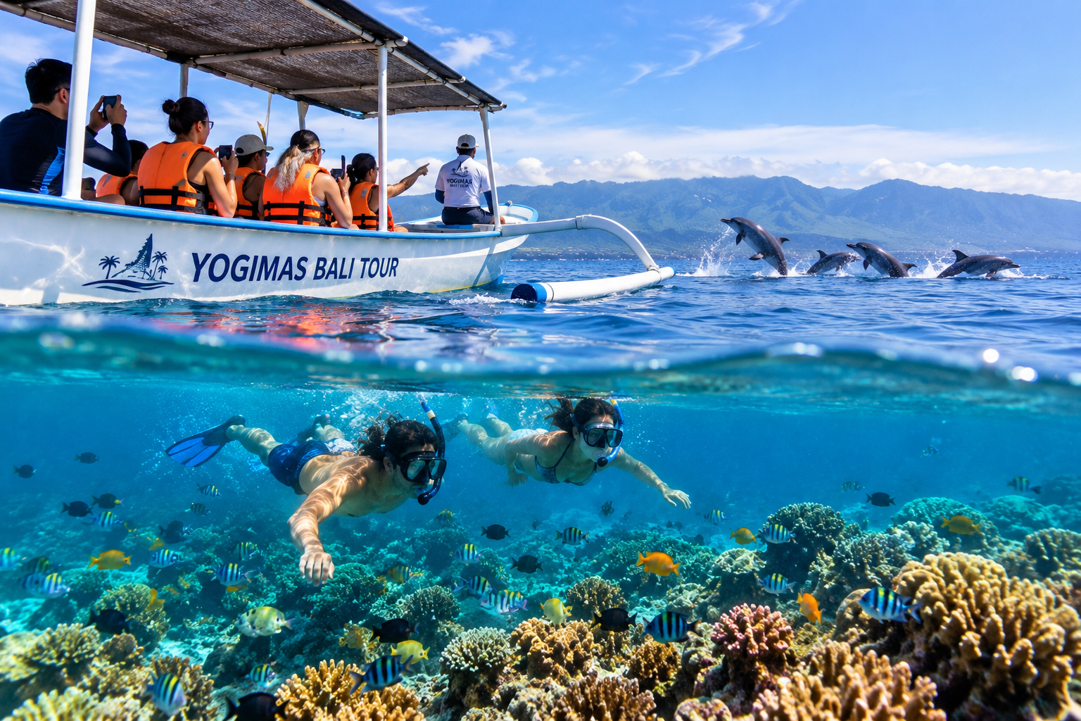 Dolphin and snorkeling