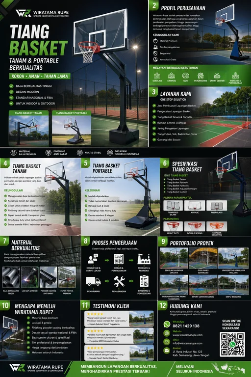 Jual Tiang Basket Tanam dan Tiang Basket Portable Berkualitas | Wiratama Rupe
