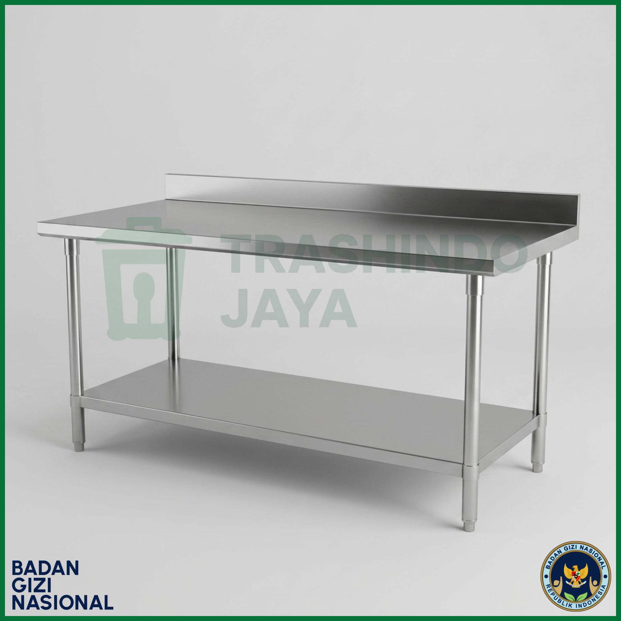 Meja Stainless with Backsplash