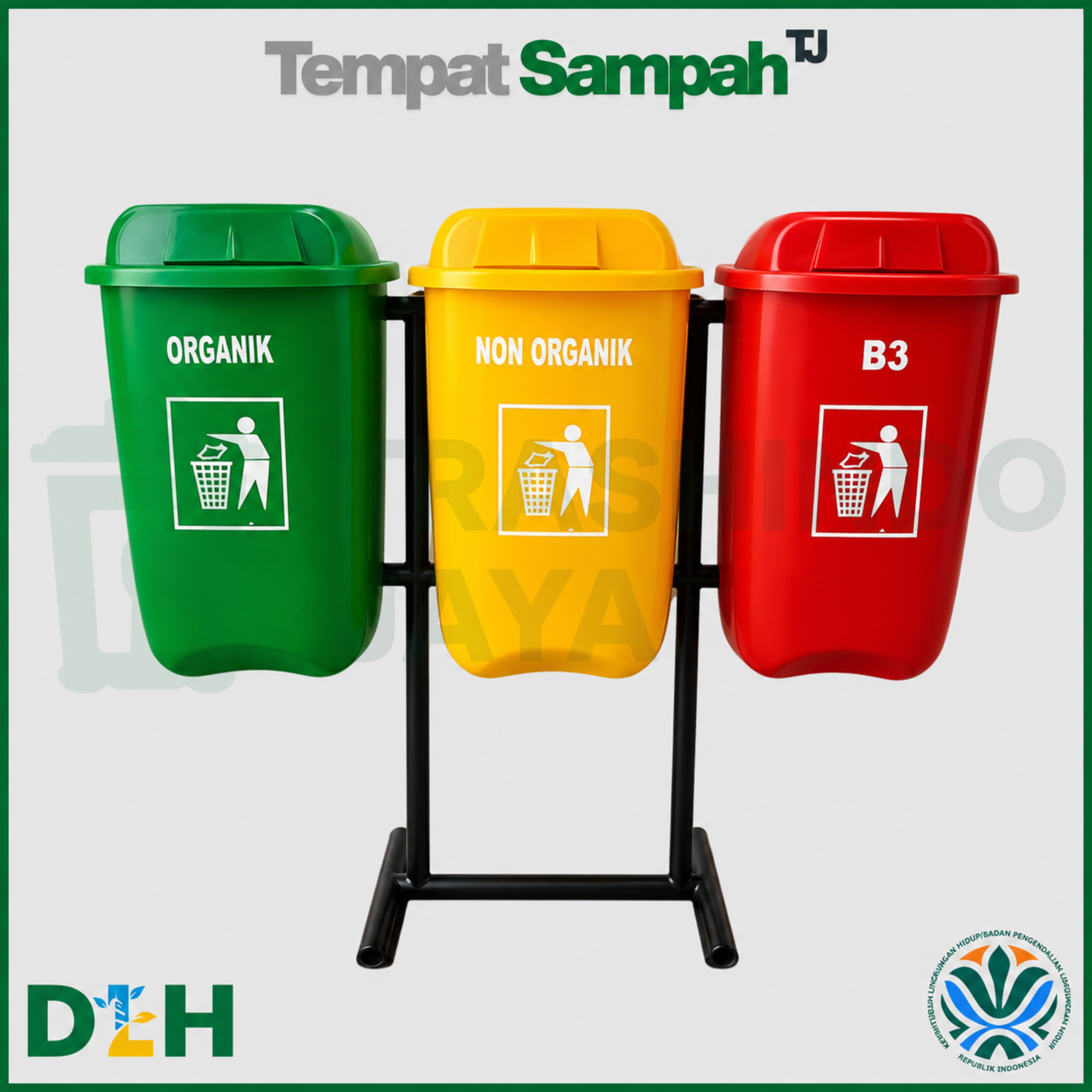 Tempat Sampah Fiber Oval 3in1