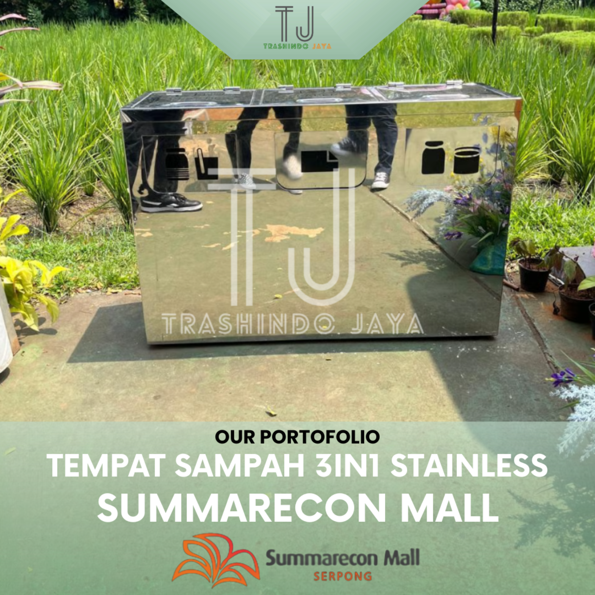 Tempat Sampah 3in1 Stainless — Summarecon Mall
