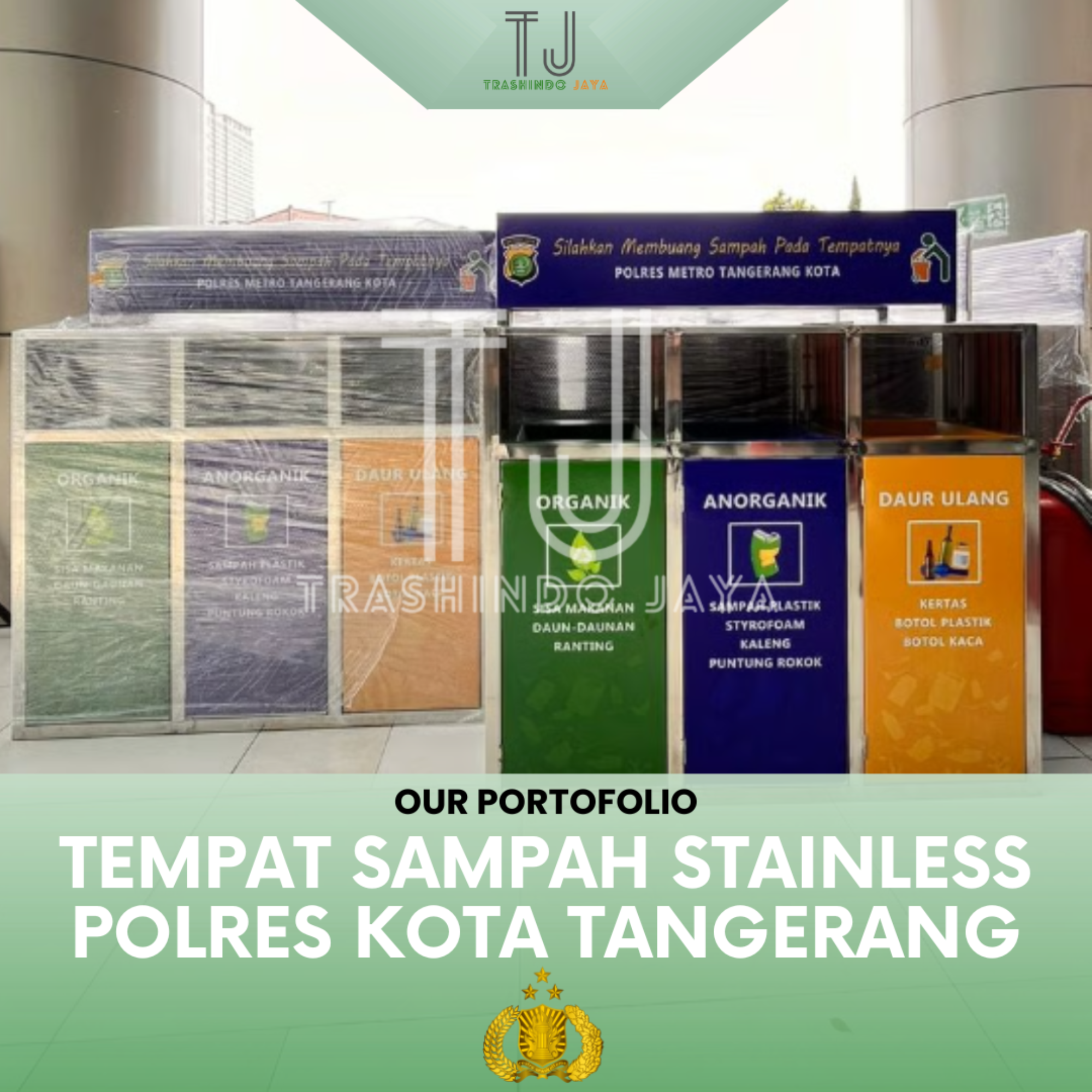 Tempat Sampah Stainless — Polres Kota Tangerang