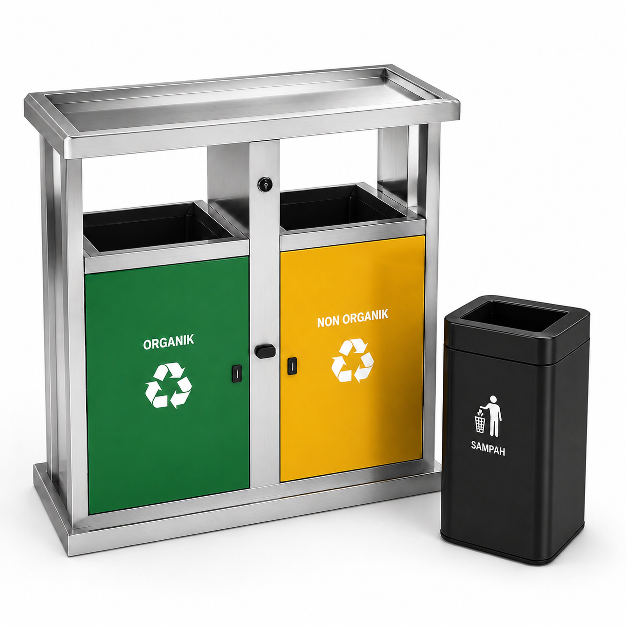 Tempat Sampah Stainless & Plat Besi
