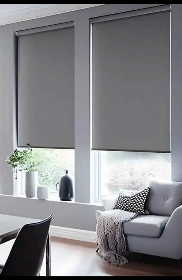 Minimalist Grey Roller Blinds