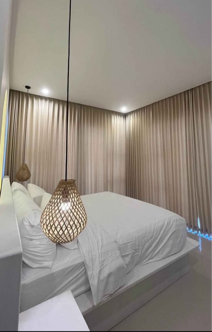 Champagne Bedroom S-Fold Curtains